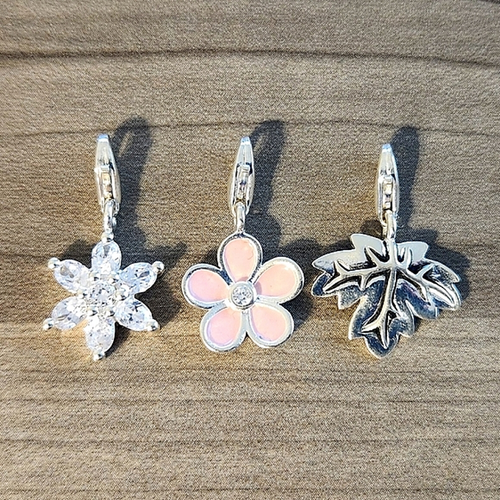 Thomas Sabo Flower and Leaf Charm Pendants